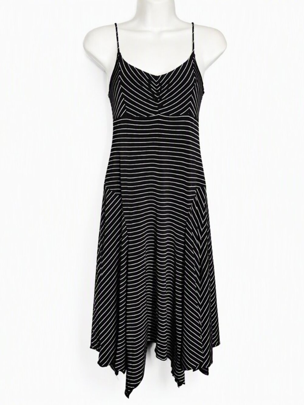 Misdemeanor Vintage Y2K Striped Asymmetrical Handkerchief Hem Cami Dress XS Appx